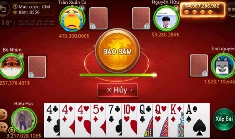Giao diện chơi Sâm Lốc Tại H3BET